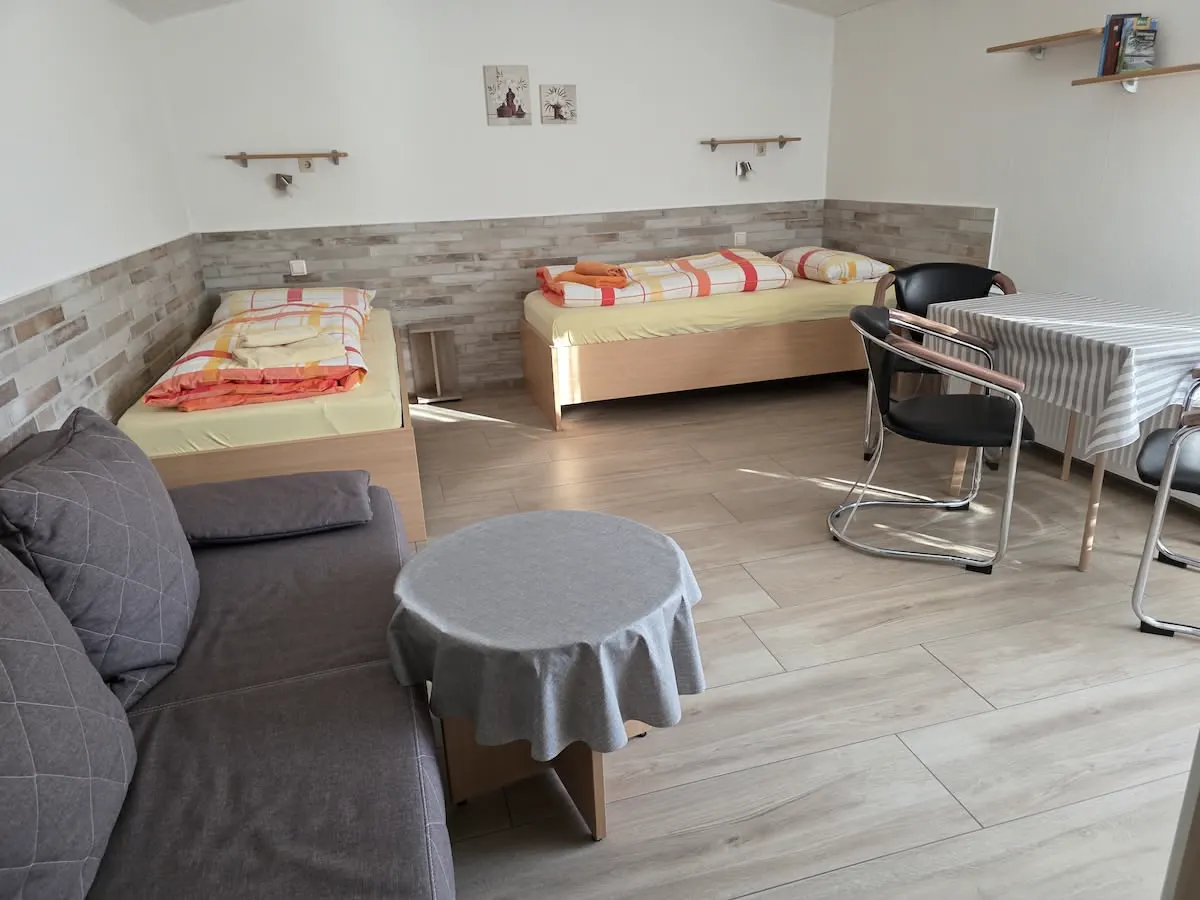 Vorbereitete Betten im Ferienhaus 1